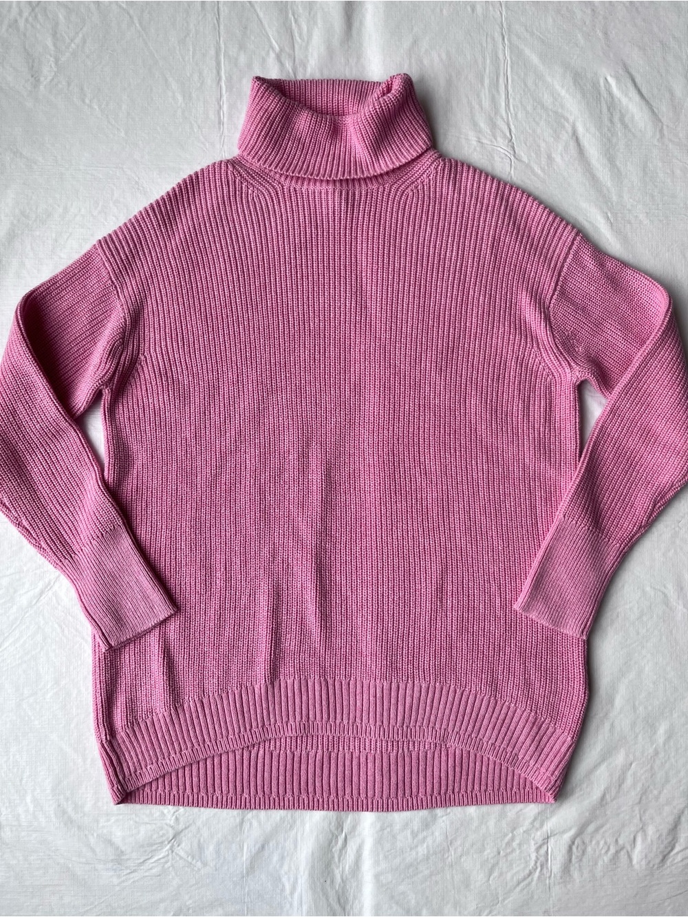 J. Crew Pink Cotton Cashmere Blend Knit Sweater Turtleneck NWT